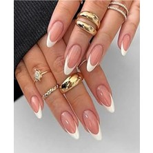 Caş Dekorasyon 12'li Şeffaf Renk French Takma Tırnak Seti