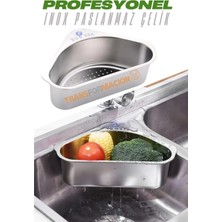 Creatividad Solutions Inox Lavabo Köşe Süzgeci Organizer 304 Paslanmaz Çelik 721520