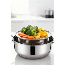 Creatividad Solutions Inox Çelik Ayaklı Buharlı Pişirme Aparatı - 28 cm Çok Amaçlı Tencere Içi Haşlama Standı 722699
