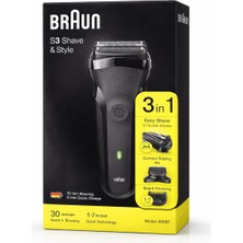 Braun Series 3 Shave & Style 3’ü 1 Arada Elektrikli Tıraş Makinesi 300BT – Sakal Kesme Şekillendirme ve Tıraş Makinesi Erkek Bakım Seti