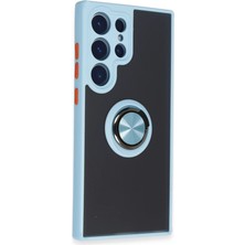 Starseven Galaxy S23 Kılıf Montreal Yüzüklü Silikon Kapak - Buz