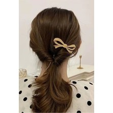 Caş Dekorasyon Altın Renk Kurdeleli Incili Metal Topuz Tokası