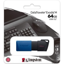 Akman Kıngston DTXM/64GB USB 3.2 Data Traveler Exodia M Flash Disk (Siyah-Mavi)