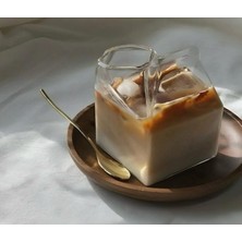 Meli Collection Şeffaf Cam Bardak Kupa Dökücü, Süt, Kahve Temizlemesi Kolay, Sağlam Düz Taban, 250ML Kapasite