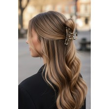 Caş Dekorasyon Kahverengi Leopar Desenli Mandal Toka (Orta Boy)