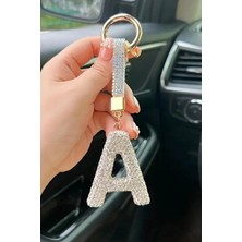 Jaida Moda A Harfi Zirkon Taşlı Anahtarlık ve Çanta Charmı