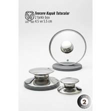 Creatividad Solutions Paloma Serisi 2’li Paslanmaz Çelik Lüks Tencere Kapağı Tutucu Seti - 4.5- 5.5 cm Universal 722857