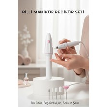 Creatividad Solutions Profesyonel 5 Başlıklı Pilli Manikür Pedikür Seti - Güçlü Motorlu Tırnak Törpü ve Parlatıcı Bakım Kiti 722563