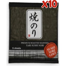 Sea Food Sushi Yosunu Yaki Sushi Nori Gold Premium 5 Yaprak x 10 Paket (Toplam 50 Yaprak) – Premium Kavrulmuş Deniz Yosunu