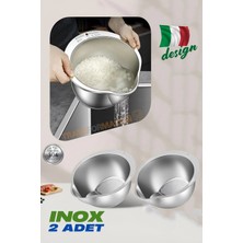 Creatividad Solutions Inox Süzgeç Pirinç Makarna Salata Süzgeci 304 Paslanmaz Çelik 2 Adet 721521