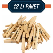 Creatividad Solutions 12’li Ahşap Mandal Seti – Doğal Görünümlü, Çok Amaçlı, Dayanıklı Yaylı Tasarım 717010