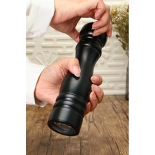 Nurcamp Mat Siyah Tuz Karabiber Değirmeni Baharat Öğütücüsü Büyük Boy 21 cm 1 Adet