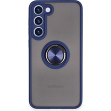 Epilons Galaxy S23 Kılıf Montreal Yüzüklü Silikon Kapak - Lacivert