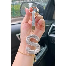 Jaida Moda S Harfi Zirkon Taşlı Anahtarlık ve Çanta Charmı