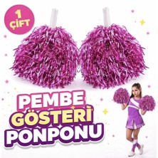 Argesco Mühendislik 1 Çift ( 2 Adet ) Pembe Renk 23 Nisan 19 Mayıs 29 Ekim Okul Gösteri Ponponları