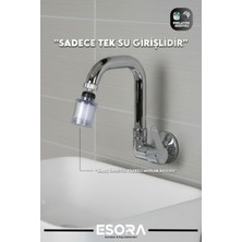 Esora Kireç Önleyici Pamuk Başlıklı Duvardan Tek Su Mutfak - Banyo ve Lavabo Bataryası