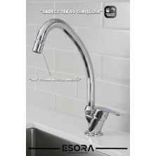 Esora Krom Mermerden Tek Su Girişli 360° Oynar Başlıklı Musluk Lavabo Bataryası