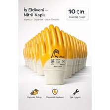 My Star Nitril Kaplı Sarı İş Eldiveni