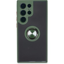 Starseven Galaxy S23 Kılıf Montreal Yüzüklü Silikon Kapak - Yeşil