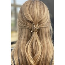 Caş Dekorasyon Kahverengi Üçgen Figürlü Leopar Desenli Mandal Toka (Orta Boy)