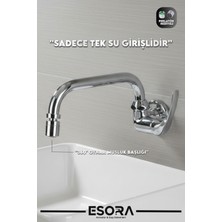 Esora Duvardan Tek Su Girişli Oynar Başlıklı Lavabo Musluğu Bataryası