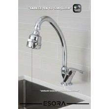 Esora Krom Mermerden Tek Su Girişli 3 Fonksiyonlu Musluk Başlığı Lavabo Bataryası