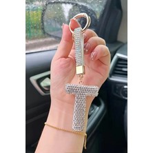 Jaida Moda T Harfi Zirkon Taşlı Anahtarlık ve Çanta Charmı
