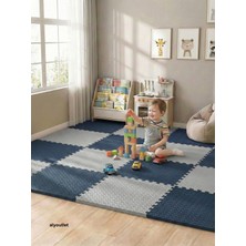 6 Parça 50X50 Puzzle Mat - 100X150 cm Kurulumlu Oyun Spor Pilates Matı Puzzle Halı Tatami 13MM