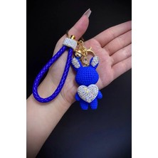 Jaida Moda Mavi Sevimli Zirkon Taşlı Tavşan Anahtarlık ve Çanta Charmı Vip Seri