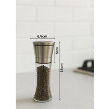 Feyza Design Cam Gövdeli Metal Renkli Kapaklı Tuz ve Karabiber Öğütücü