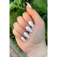 Caş Dekorasyon 24'lü Mat Beyaz Renk Takma Tırnak Seti