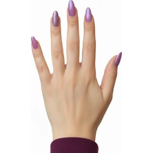 Caş Dekorasyon 24'lü Lila Renk Simli ve Hologramlı Takma Tırnak Seti (Yapıştırıcılı)