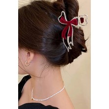 Caş Dekorasyon Altın Renk Kurdele Model Taşlı Metal Mandal Toka