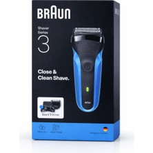 Braun Series 3 Elektrikli Tıraş Makinesi Wet & Dry Sakal Düzeltici Aparatlı Hızlı Şarj Erkek Tıraş Makinesi Close & Clean Shave