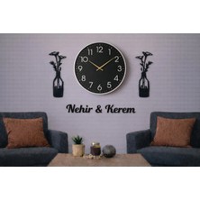 Duvar Saati Şık ve Tasarım 40 cm Çiçekler 30 cm Kişiye Özel NO1001
