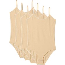 MELENERS 4 Adet Ip Askılı Kadın Çıtçıtlı Body Ten