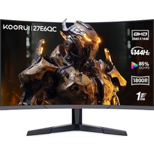 Monitör 27E6QC 27 Inç, 165Hz, Qhd, 2560*1440, 1ms, Va, Adaptive Sync, Monitörler,gaming,hdmı 2.0*2, Dp 1.2*1, Eğilmek, -5~15°, Yukarı ve Aşağı, Görme Açısı 178°, VESA，75*75MM, Kırmızı Siyah