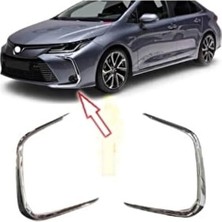 Oto Aksesuar Krom Sis Farı Çerçevesi 2 Parça 2019 ve Üzeri Toyota Corolla ile Uyumlu