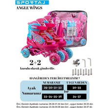 Kanatlı Işıklı Inline Paten Kız Çocuk Pateni Silikon Teker