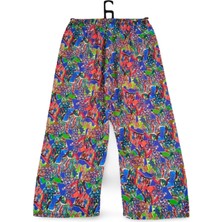 MELENERS Ithal Viskon Geniş Paça Şık Etnik Otantik Desenli Pantolon - Royaleks - Desen3