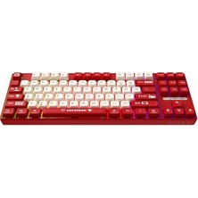 Ajazz AK870 Mc Kablolu Mekanik Oyun Klavyesi Kırmızı Klavye Brown Switch