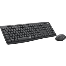 MK295 Kablosuz Sessiz Klavye Mouse Seti, Silenttouch Teknolojisi, Gelişmiş Optik Izleme, Sıvı Dökülmesine Dayanıklı, 10 M Kullanım Mesafesi, Türkçe Q Klavye, Siyah