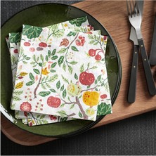 Rehau Desenli Peçete ,  33X33 Cm, 30 Adet Üç Katlı 30 Adet  Çiçek Desenli Peçete Sunum Davet