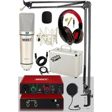 Special Paket-1 Stüdyo Ekipmanları Ses Kartı Cx1 Mikrofon Kulaklık Stand