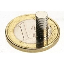 100 Adet Çap 6mm x Kalınlık 1mm Yuvarlak Süper Güçlü Neodyum Mıknatıs