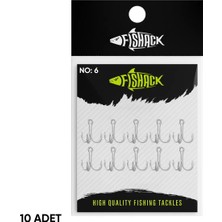Üçlü Iğne - Nikel Üçlü Kanca - Fishack 3210 - 10 Adet - No: 6