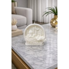 Nox Atelier Ramazan Temalı Dekoratif Gold Detaylı Kabartma Soya Mum - Kandil Dini Özel Gün Müslüman Hediyelik