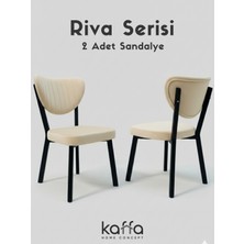 Kaffahome Riva , Modern Mutfak Sandalyesi, Yemek Odası Sandalyesi, Bahçe, Kafe - 2 Adet Krem Sandalye