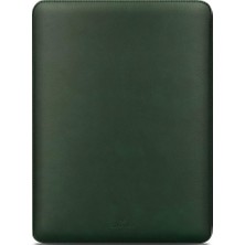Laptop Kılıfı 15 Inç MacBook Air 15" M3 2024 A3114 & M2 2023 A2941 ile Tam Uyumlu, Suni Deri Kılıf Kılıf, Yeşil