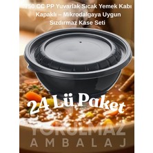 Yorulmaz Ambalaj ✅ 750 cc Yuvarlak Sıcak Yemek Kabı Kapaklı – Pp Sızdırmaz Kase Seti 24 Adet